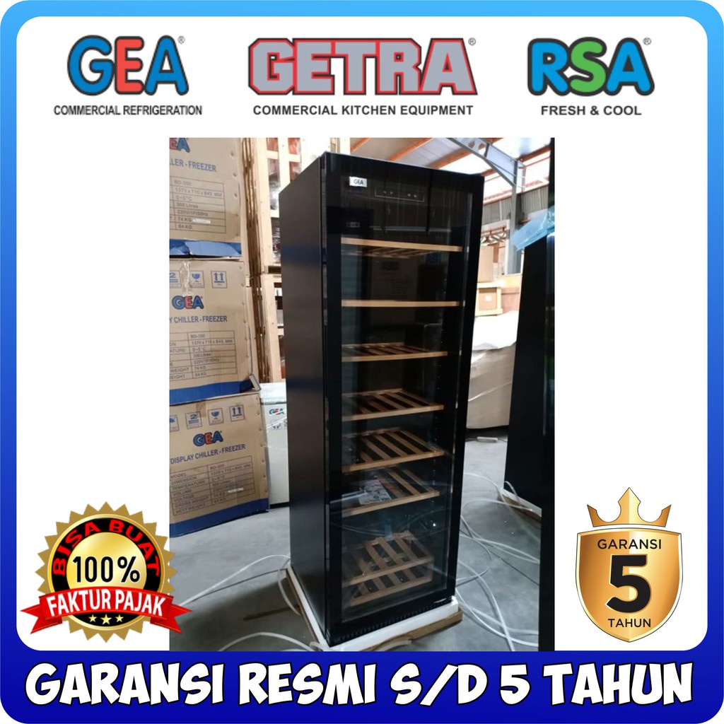 GEA WINE COOLER XW-400FD / XW400FD KULKAS WINE 7 RAK MINUMAN 342 LITER GARANSI RESMI