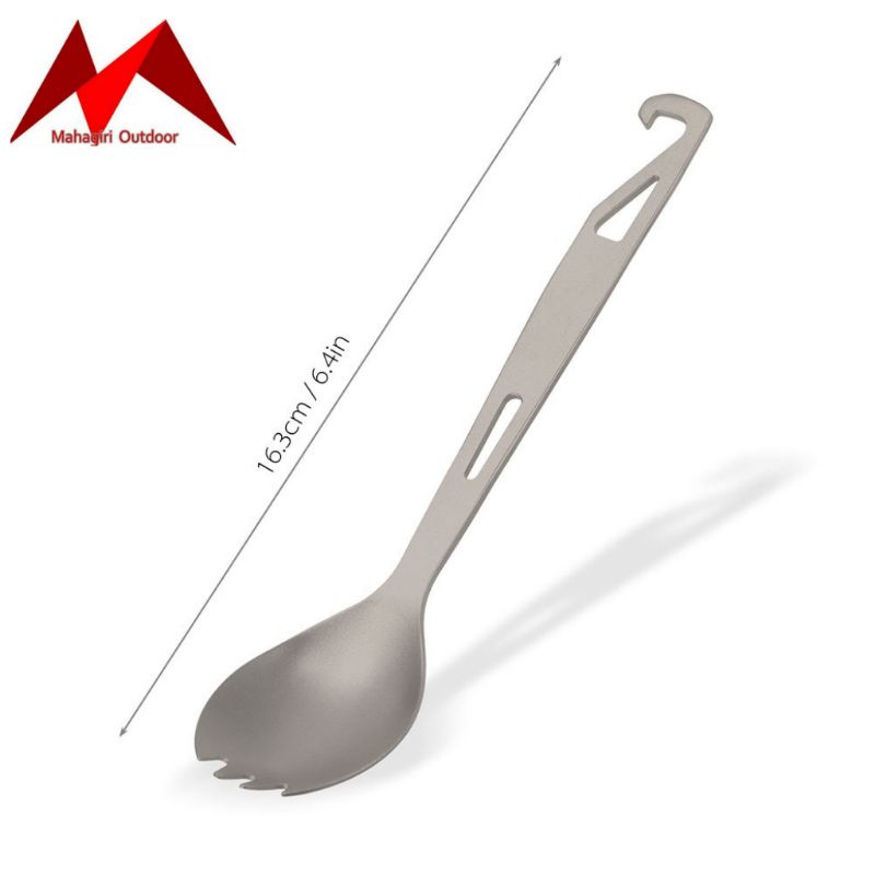 Sendok titanium bergerigi garpu spork with opener bottle ultralight