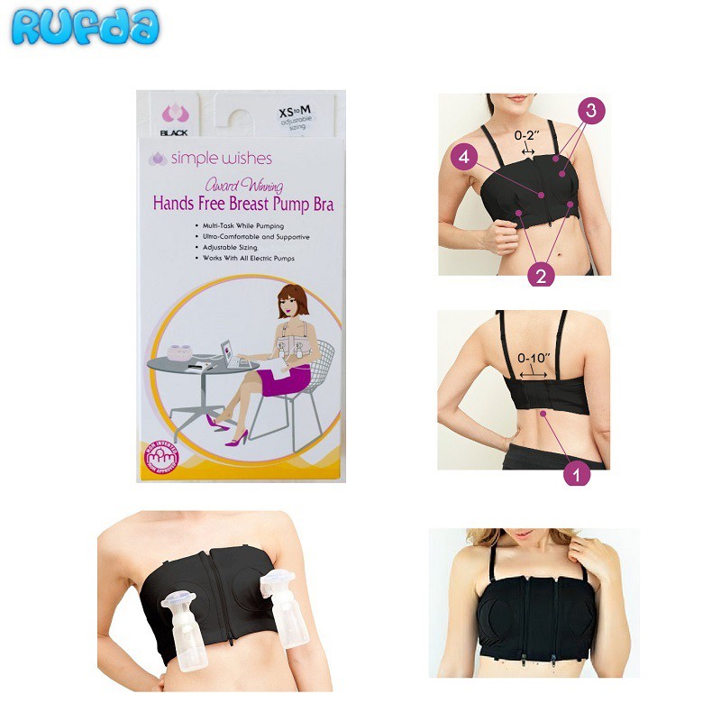 (BLACK) Simple Wishes Hands Free Pumping Bra
