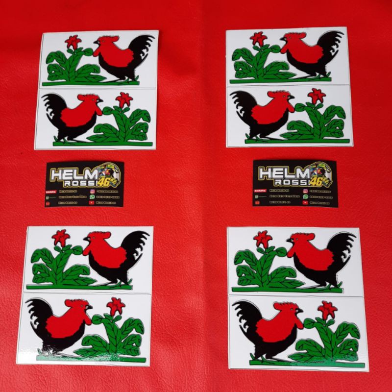 Jual Sticker Ayam Sticker Mangkok Gambar Ayam Sepasang Efek Mirror