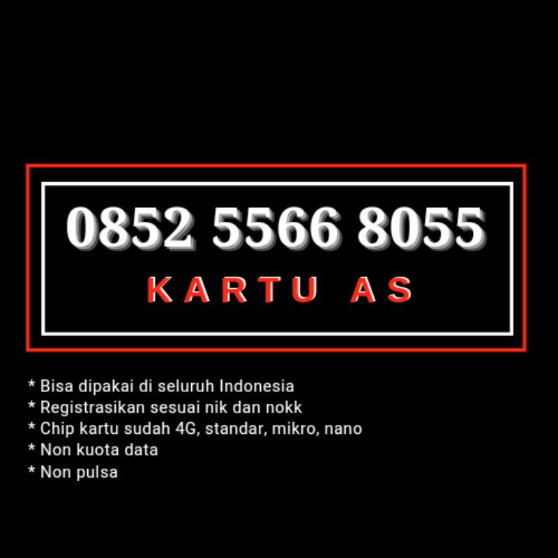 Kartu perdana nomor cantik telkomsel as aabb boss 5566 8055