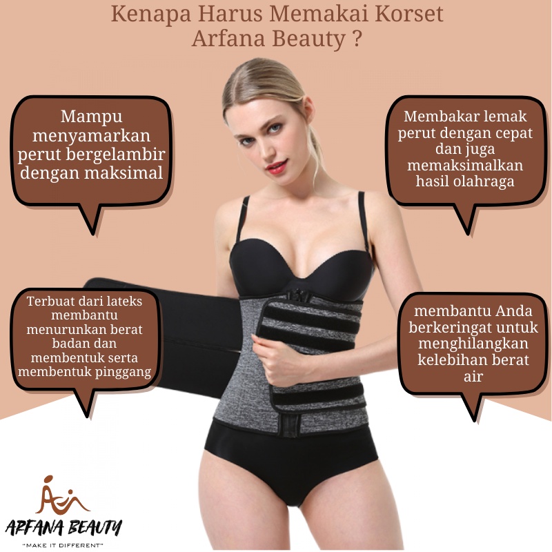 Korset Pembakar Lemak Body Shaper Perempuan Korset Perut kendur Cewek Sexy Korslet Double Strap Perempuan Original Termurah Berkualitas