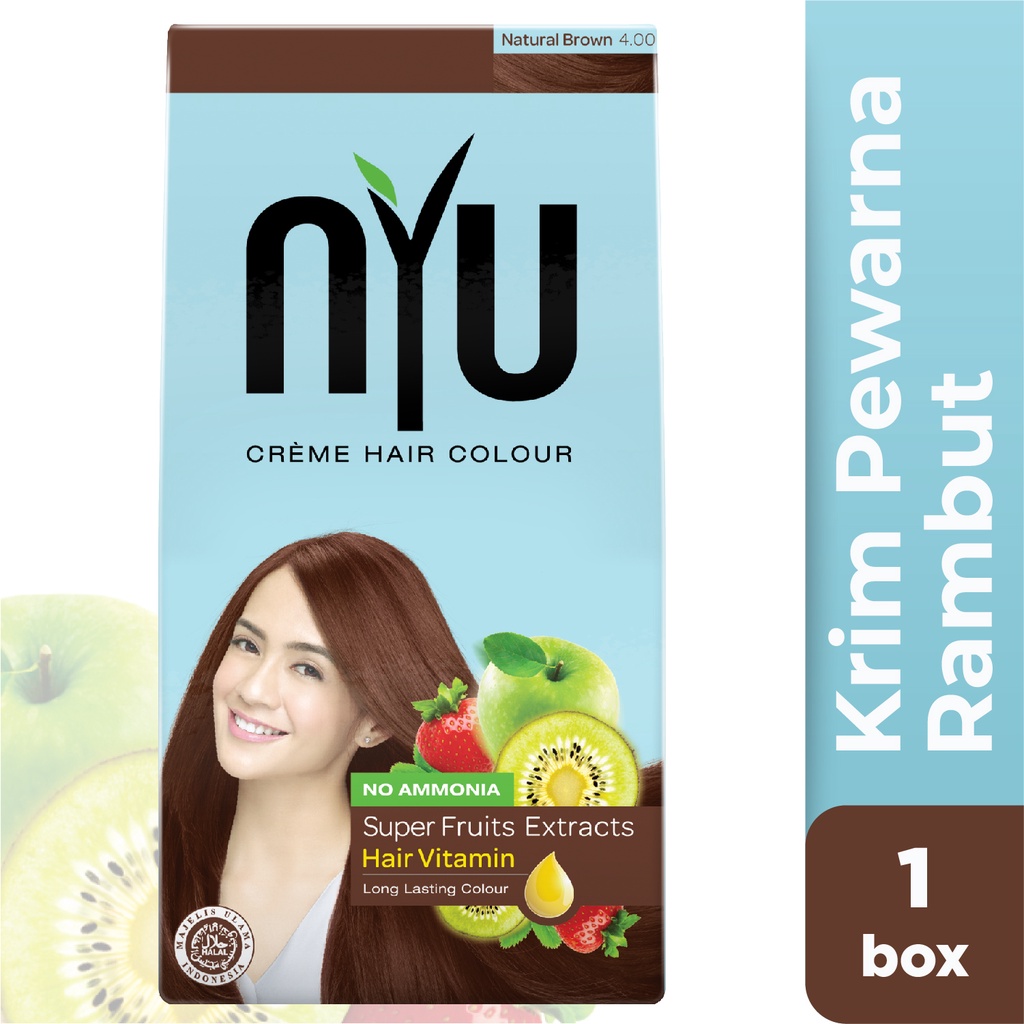 NYU Creme Hair Colour Natural Brown - Pewarna Rambut