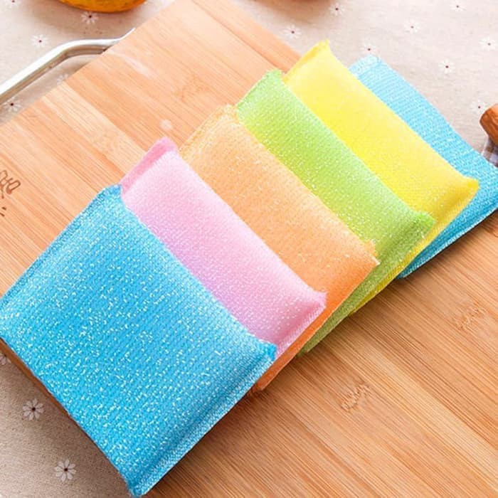 Sponge Spon Cuci Piring Warna Warni Spons Pelangi Anti Baret Per 1 Pcs