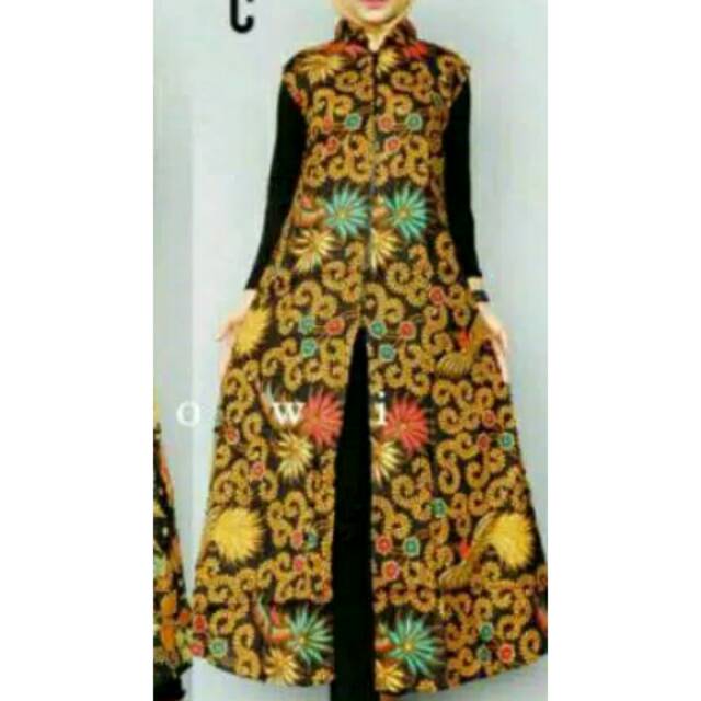 Outer Jumbo Ld120cm XXXL Batik Uler Warna Longvest Rompi Panjang Bigsize