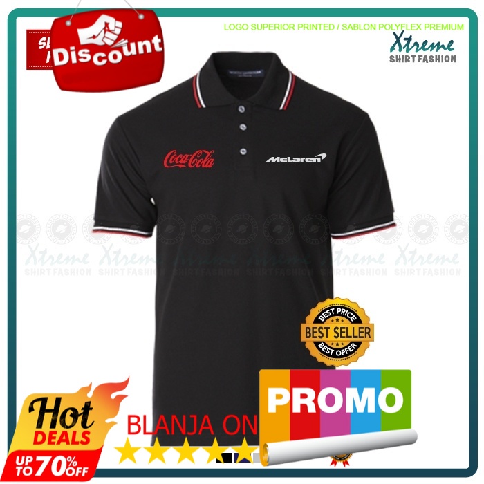 ⭐️⭐️⭐️⭐️⭐️POLO GN Polo T Shirt  McLaren Coca-Cola Formula 1 Racing Team Baju Lelaki Casual Cotton Fa