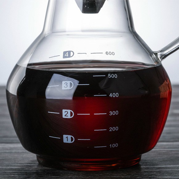 BAYAR DI TEMPAT Coffee Maker Pot V60 Teko Kopi Barista 600ml + Filter - Transparent