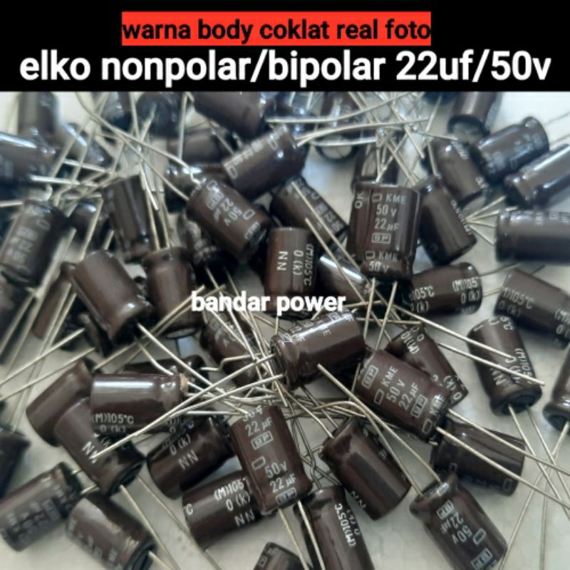 elco bipolar nonpolar 22uf 50v