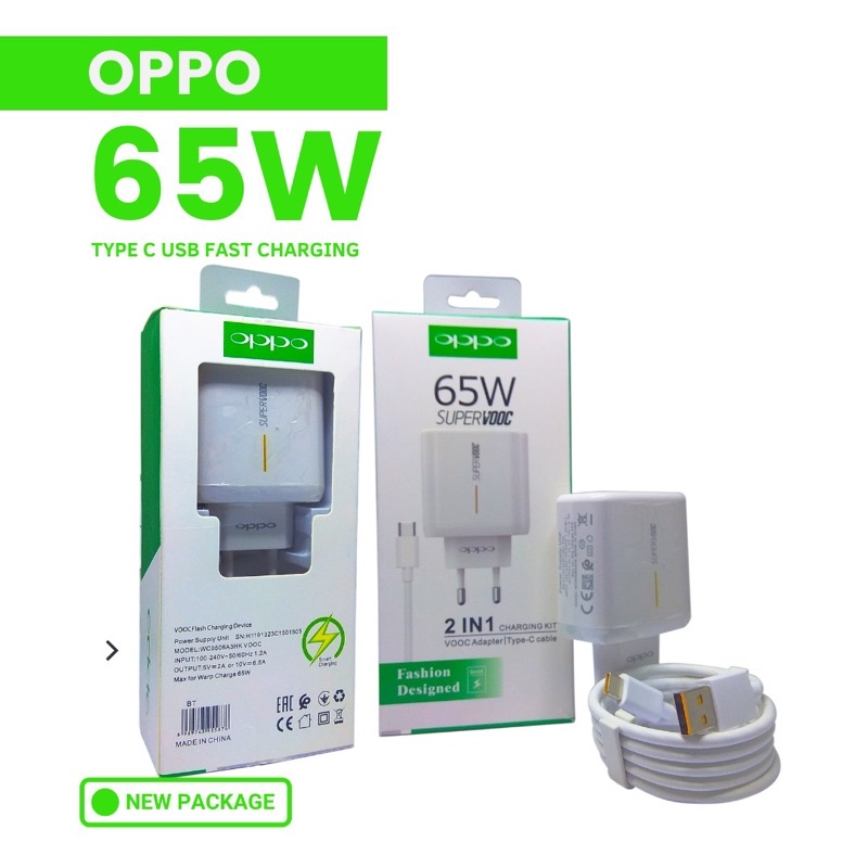 Charger Oppo 65Watt Super Vooc Usb Tipe C Original Fast Charging