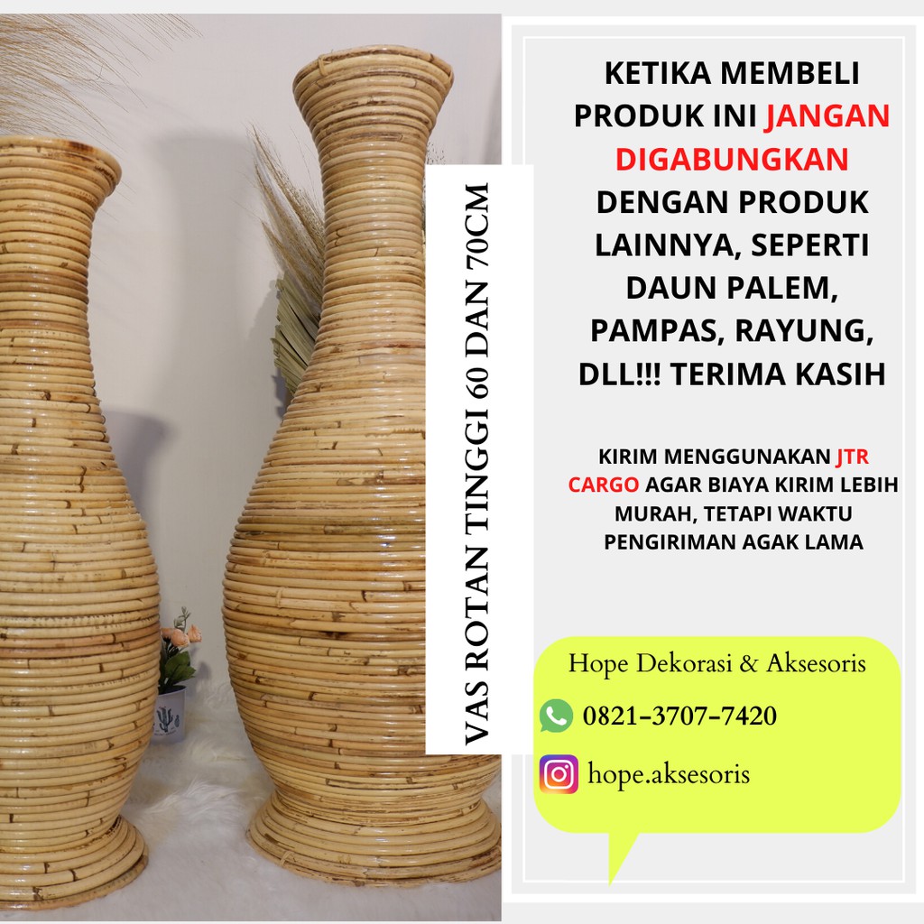 VAS POT GUCI DARI ROTAN SANGAT COCOK UNTUK TEMPAT BUNGA 