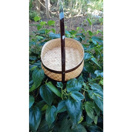 READY Tas hampers parcel anyaman bambu bentuk bulat