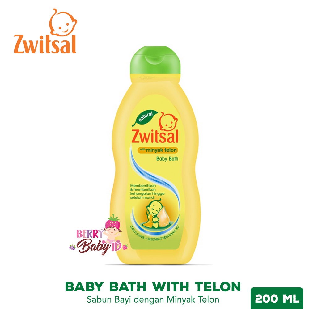 Zwitsal Natural Baby Bath With Minyak Telon Sabun Bayi Anak 200ml Berry Mart