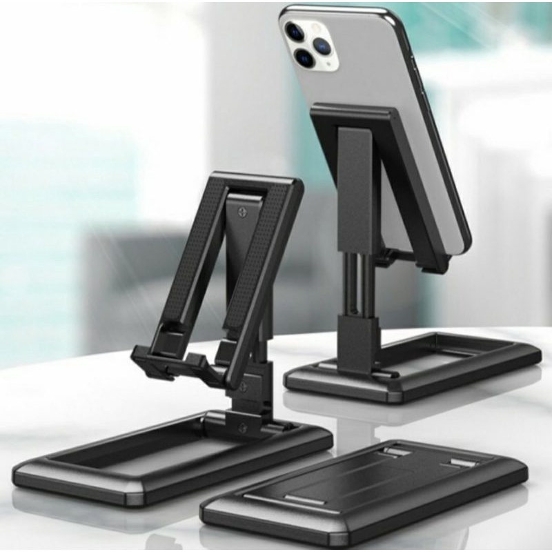 Folding Desktop Phone Holder Lipat Universal Support Stand Meja Standing Dudukan Sandaran