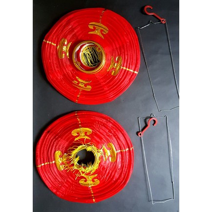 DEKORASI TAHUN BARU IMLEK TENLUNG LAMPION PARASUT 12 INCH PER PASANG 30 CM LAMPION MERAH IMLEK