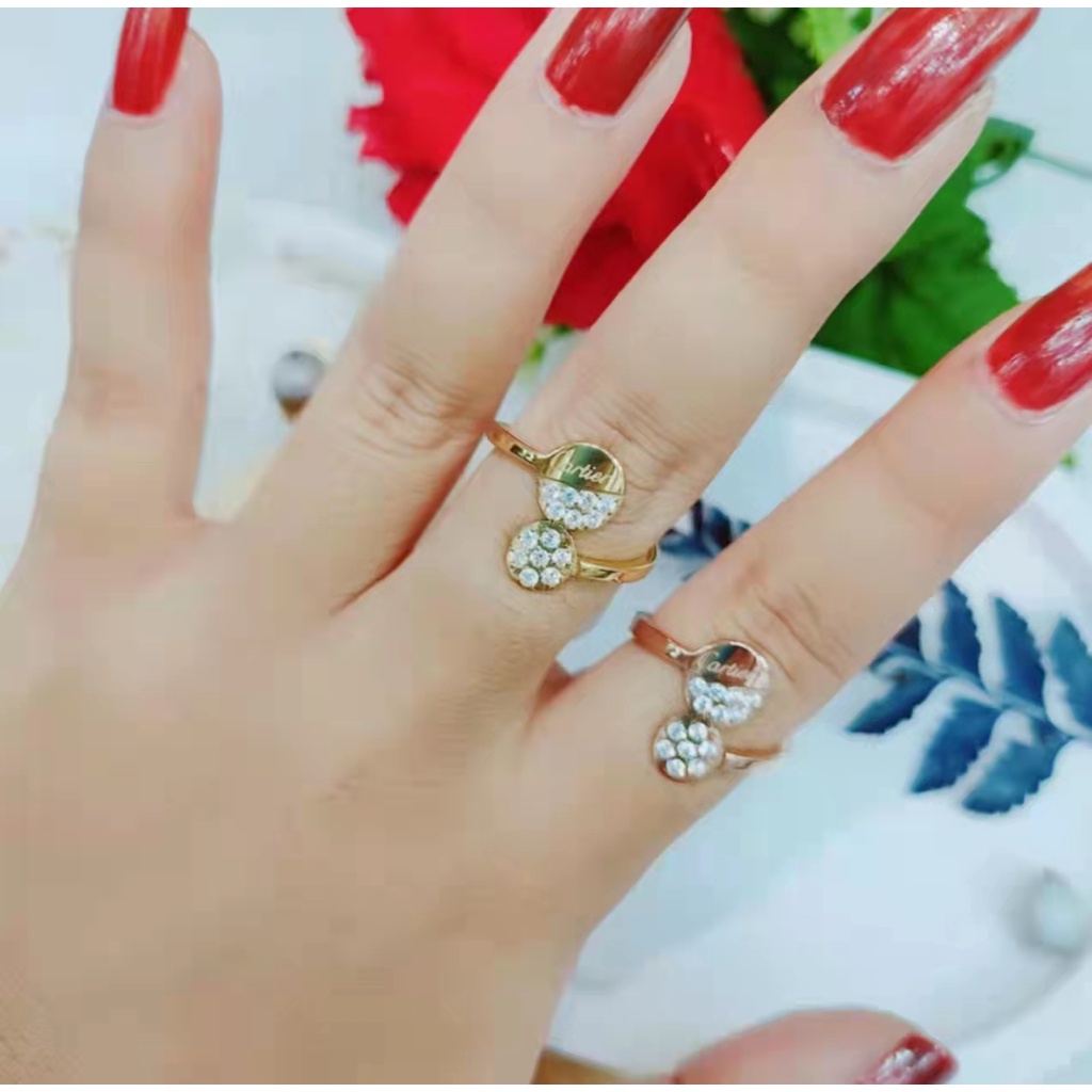 Cincin Titanium Permata Perhiasan Fashion 8700-8703