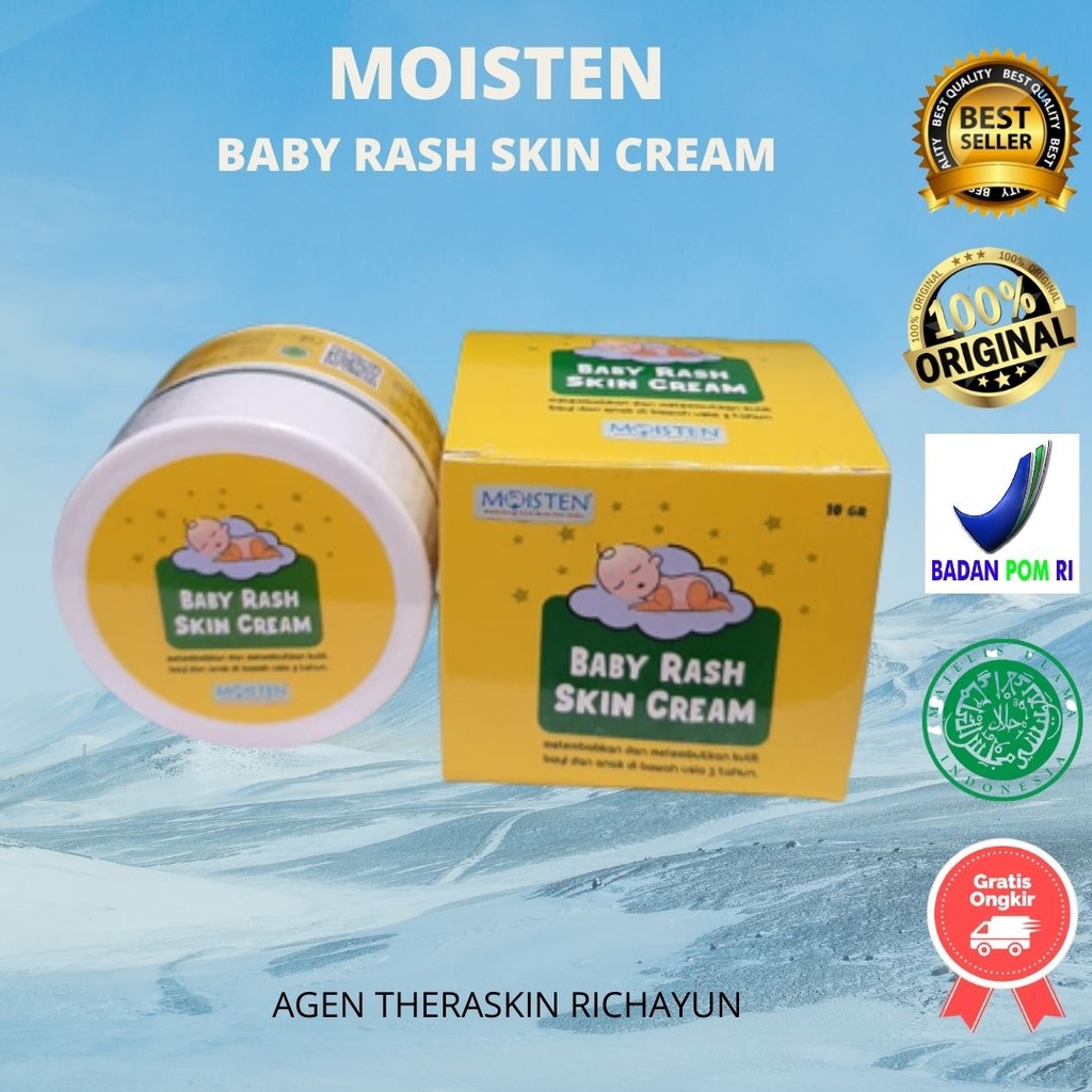moisten baby rash skin cream kemasan baru - cream anti iritasi kulit bayi
