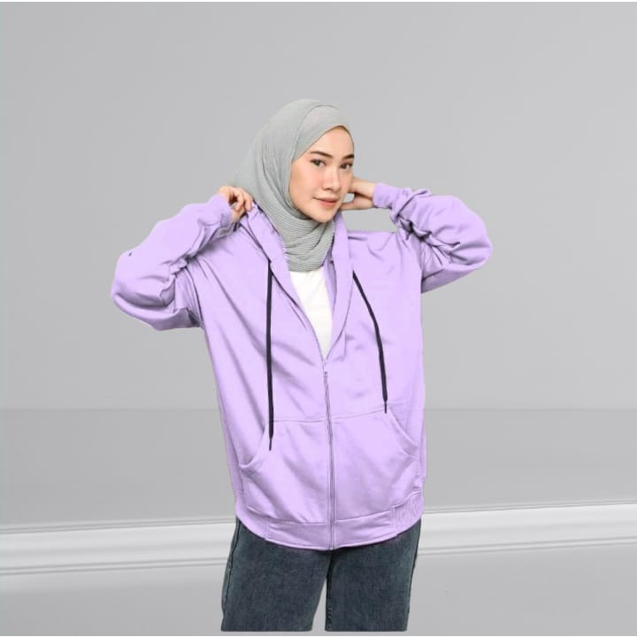 JAKET HOODIE ZIPPER POLOS SWEATER PRIA &amp; WANITA [UNISEX]  HOODIE OVERSIZE SLETING  BAHAN KATUN TEBAL BISA [COD]