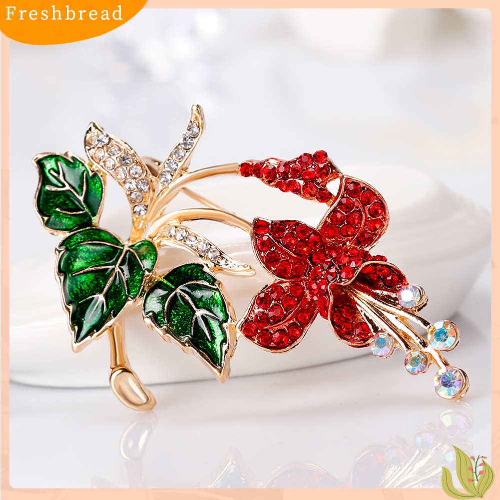 Terlaris Wedding Bridal Rhinestone Enamel Flower Brooch Pin Fashion Jewelry Accessory