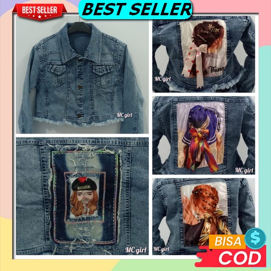 Jaket Wanita Korea Import Cwe Distro Cewek Jins Uo554 Jaket Levis Lo71 Jaket Jeans Mutiara Kode L Ja