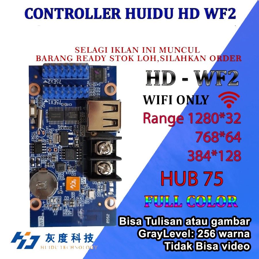 HD WF2 HD-WF2 WIFI Kontroler HUIDU FULL COLOR RUNNING TEXT