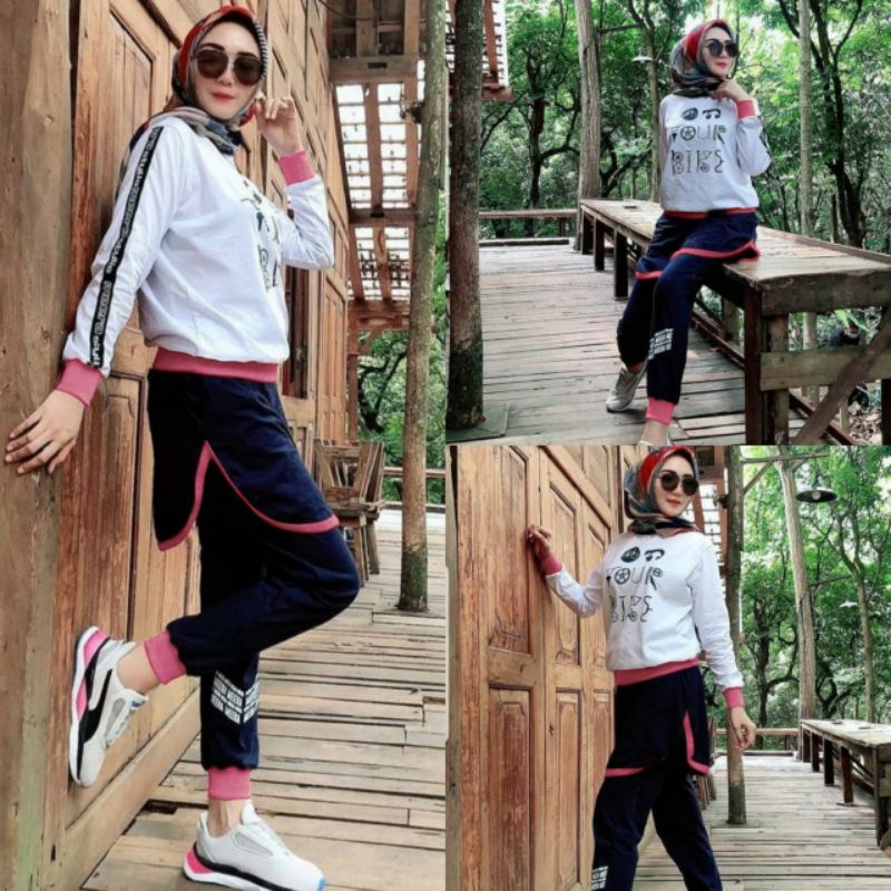 Setelan rok olahraga wanita sporty Adidas