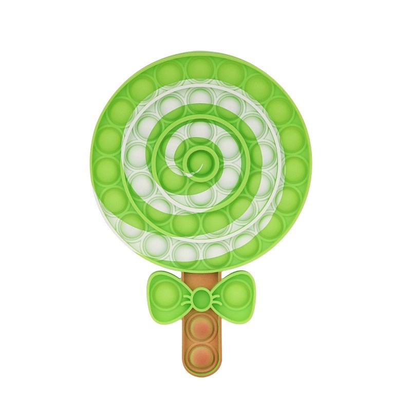 POP IT GLITER/POP IT GID/pop it viral/fidget/tiktok/mainan kekinian-Lollypop Green