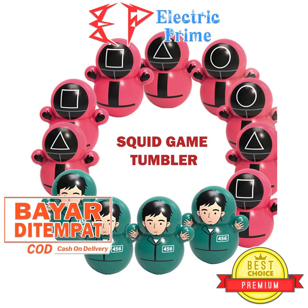 Mainan Tumbler Squid Game Anak Figure Toy Mini Boneka Goyang Game Anak Bayi