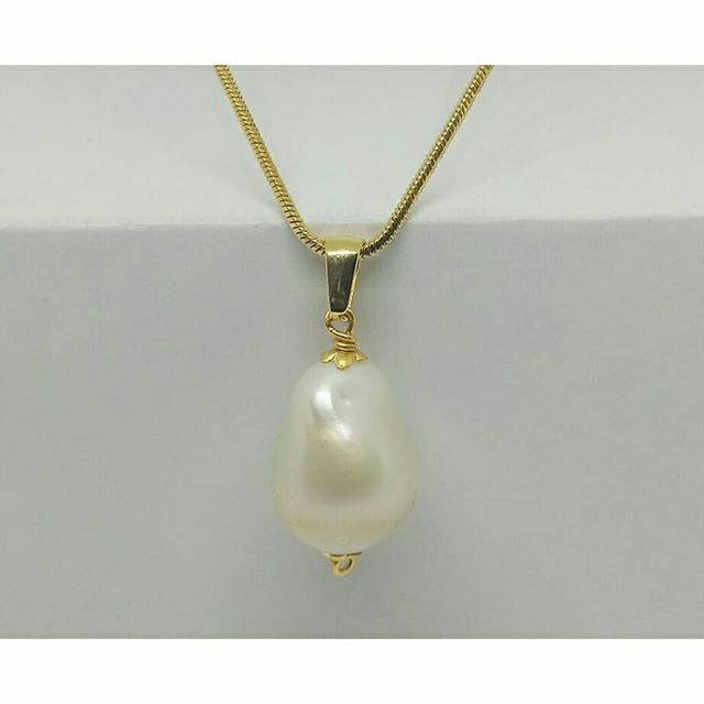 Liontin lapis emas mutiara barok