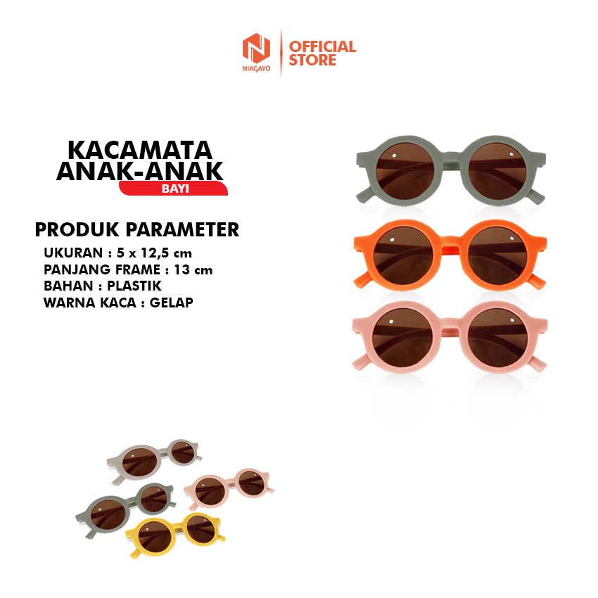 Kacamata Anak Model Bulat Dengan Lensa Hitam-4