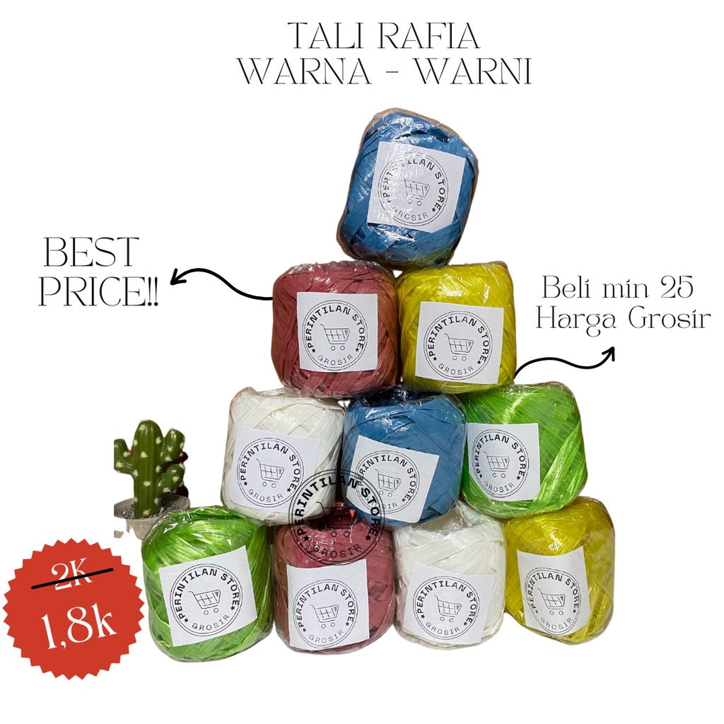 

Grosir Tali Rafia Kecil Warna-Warni