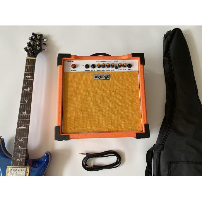 Paketan Gitar Prs Biru + Ampli Orange 8 Inch + Kabel Jack & Tas Gitar