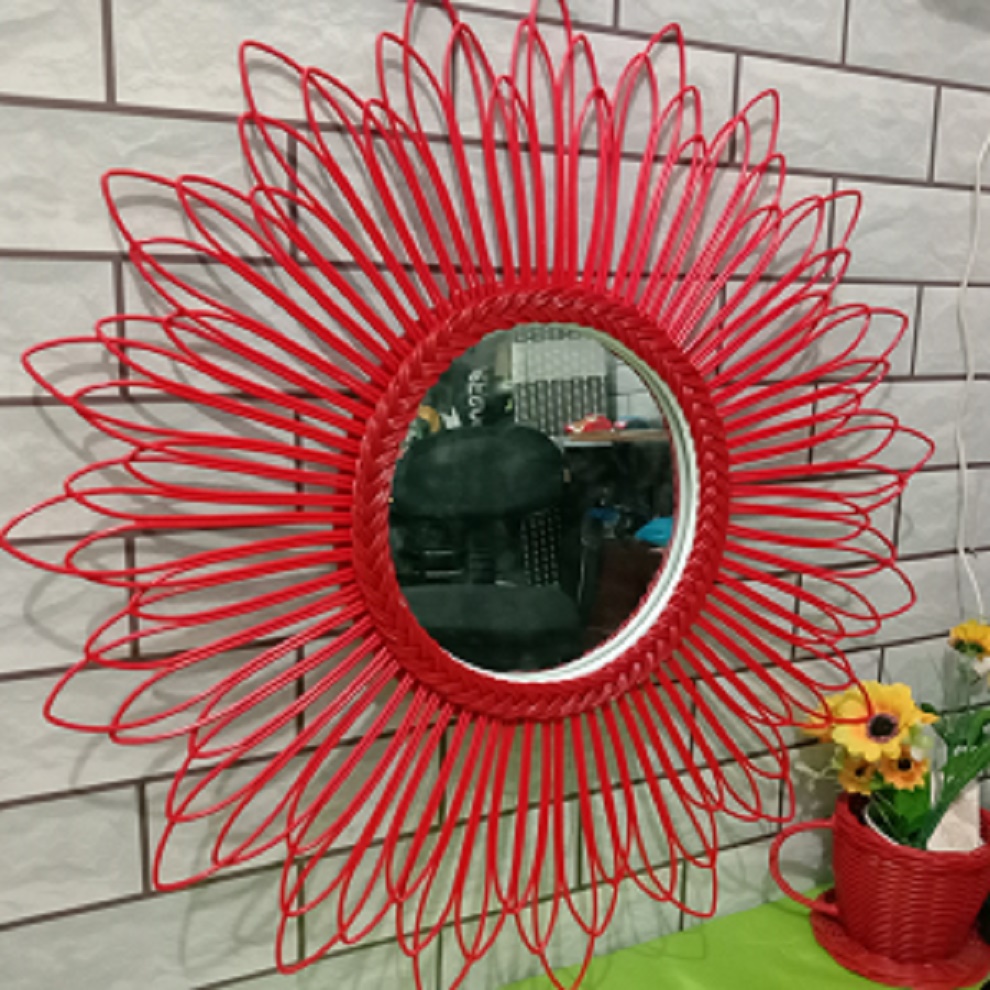 CERMIN Dinding hias cermin gantung cermin matahari cermin hias dinding minimalis cermin unik Rotan-2
