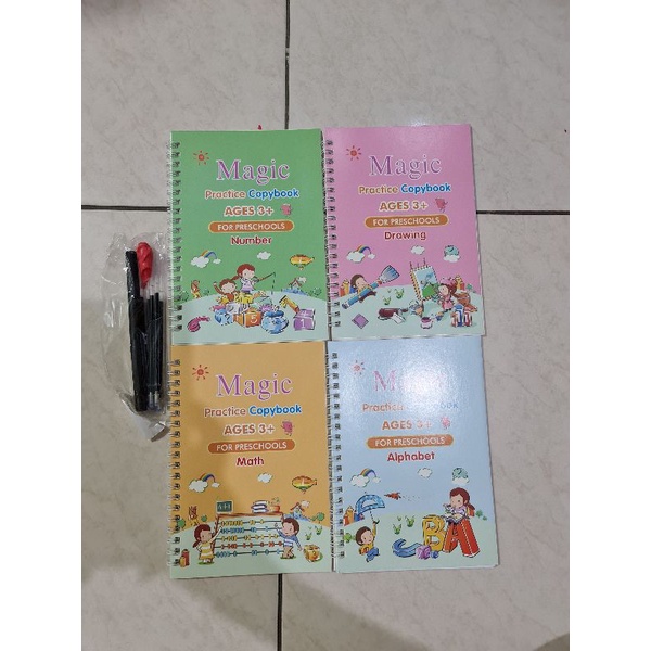 

magic book buku belajar menulis anak magic set 4 buku