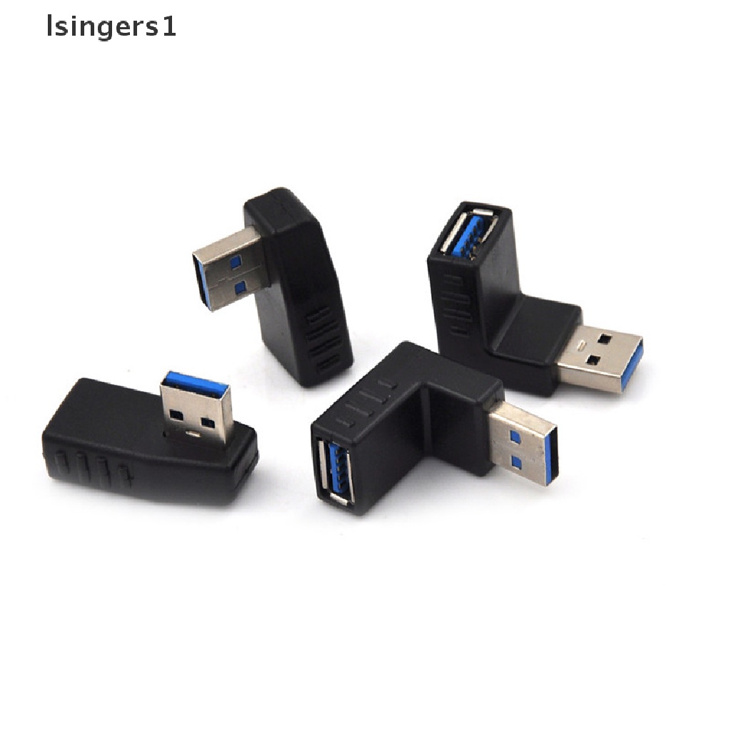 (lsingers1) Adapter Konektor Extension USB 3.0 Male Ke Female Bentuk L