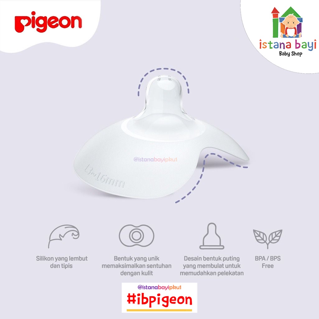 Pigeon Natural Fit Silicone Nipple Shield /Pelindung puting /Putih sambung