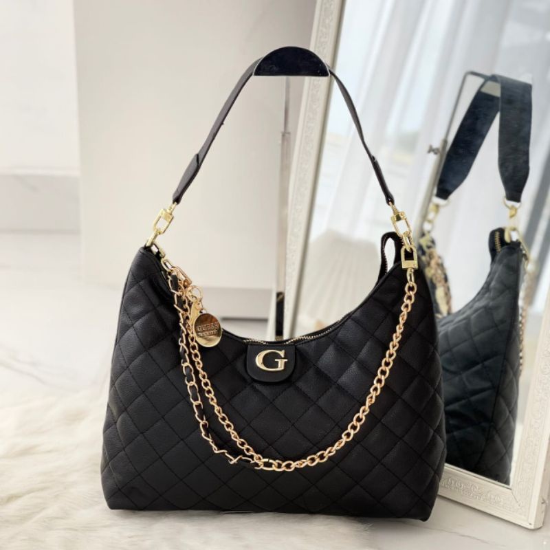 Guess Gillian Quilted Hobo Bag Original / Shoulder Bag Guess Original / Tas guess Original