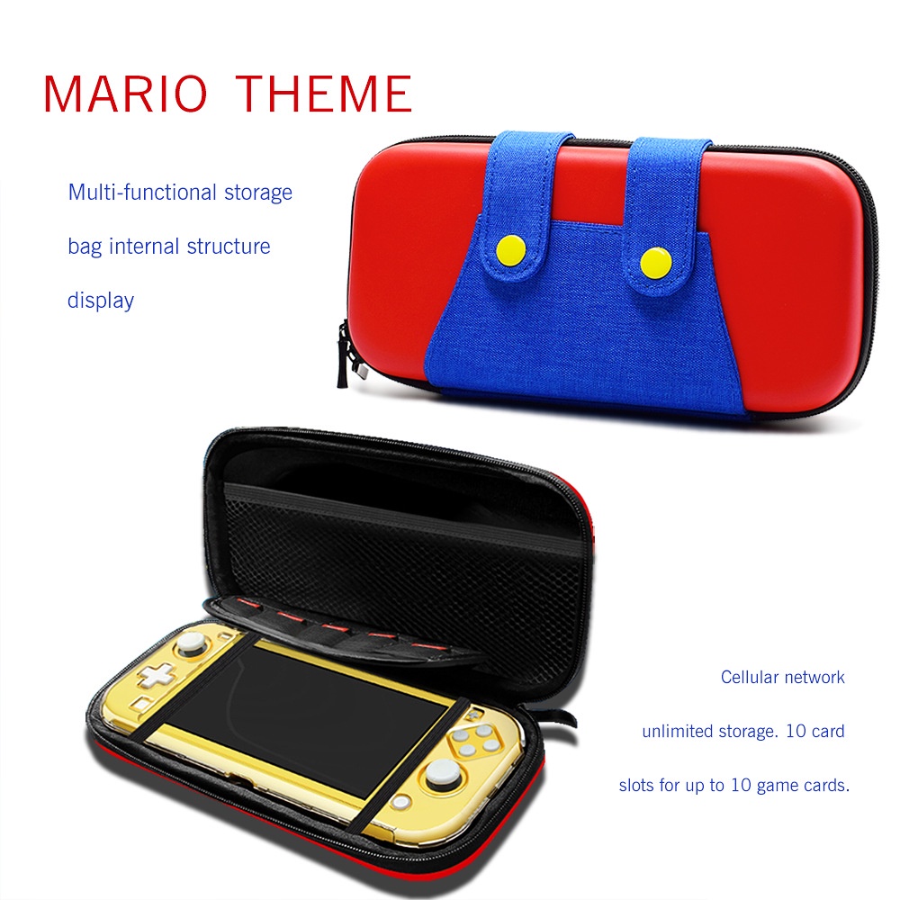 Nintendo Switch Lite Hard Pouch Protector Carry Case Bag Travel Tas casing Mario Luigi