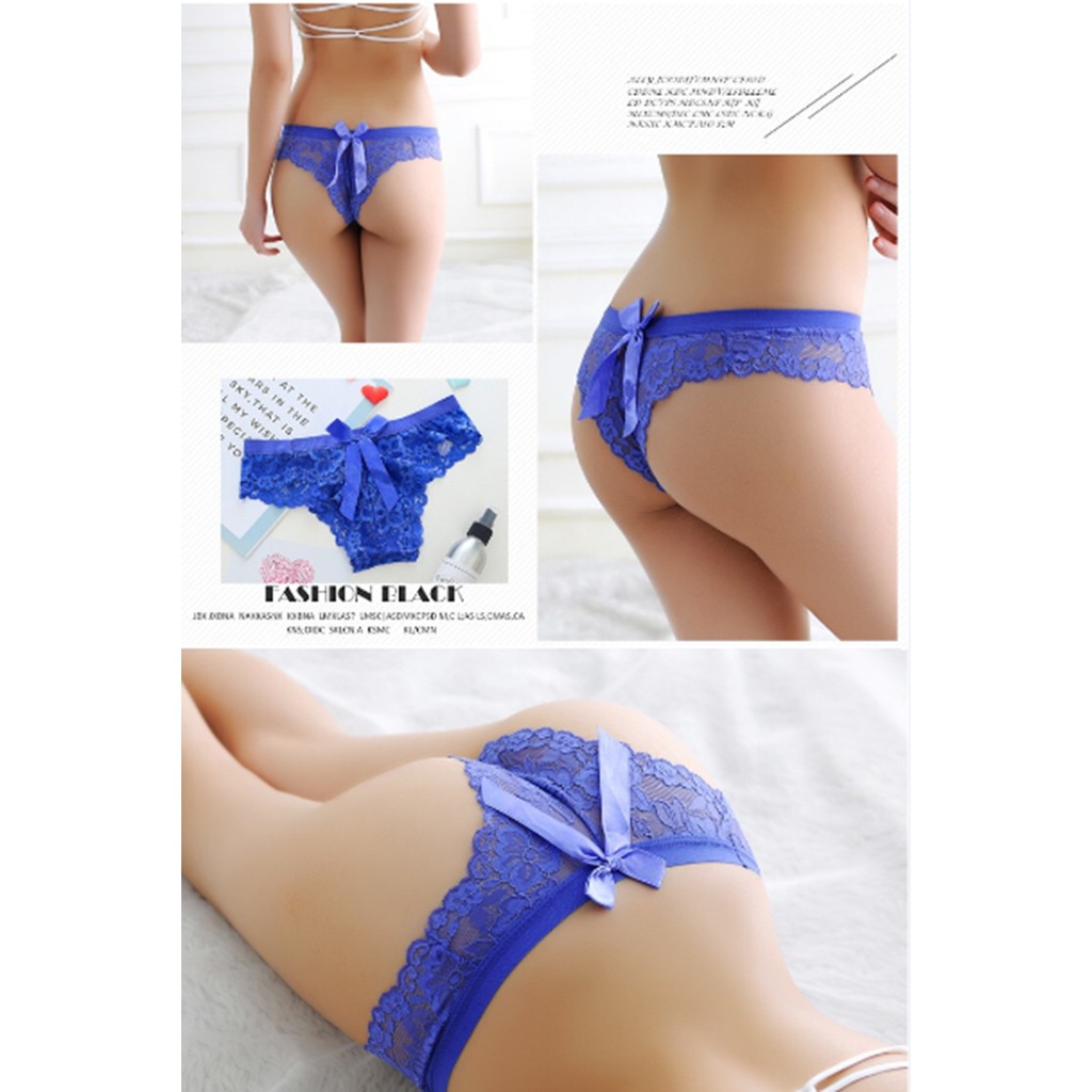 celana dalam thong Wanita CD sexy G-string Lingerie Lace Bahan C065-1