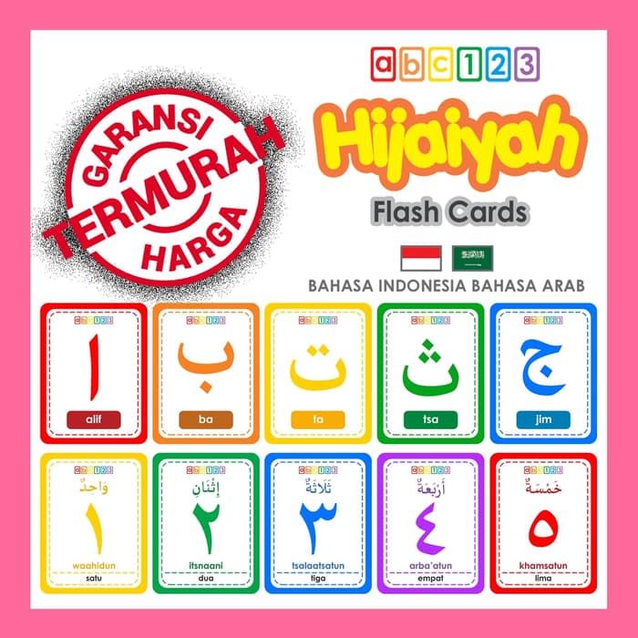 Flashcard Hijaiyah Huruf Angka Bahasa Arab Kartu Pintar Belajar Shopee Indonesia