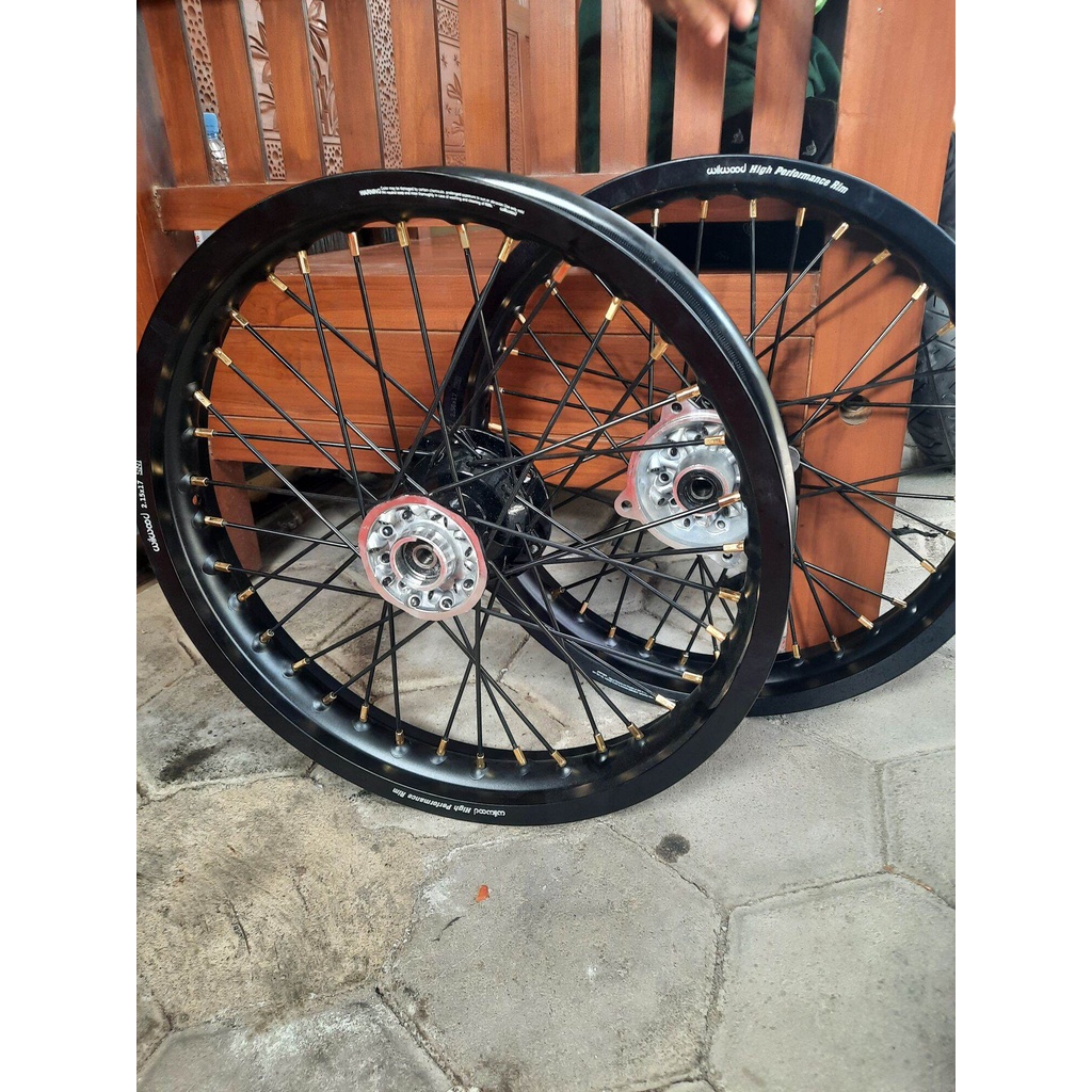 WHEELSET VELGSET PAKET VELG WHEELSET CRF KLX CACING TANPA BAN