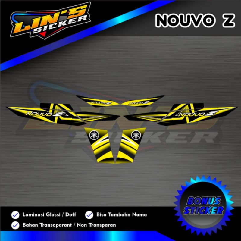 STRIPING STICKER NOUVO Z GLOSSY BLACK YELOW