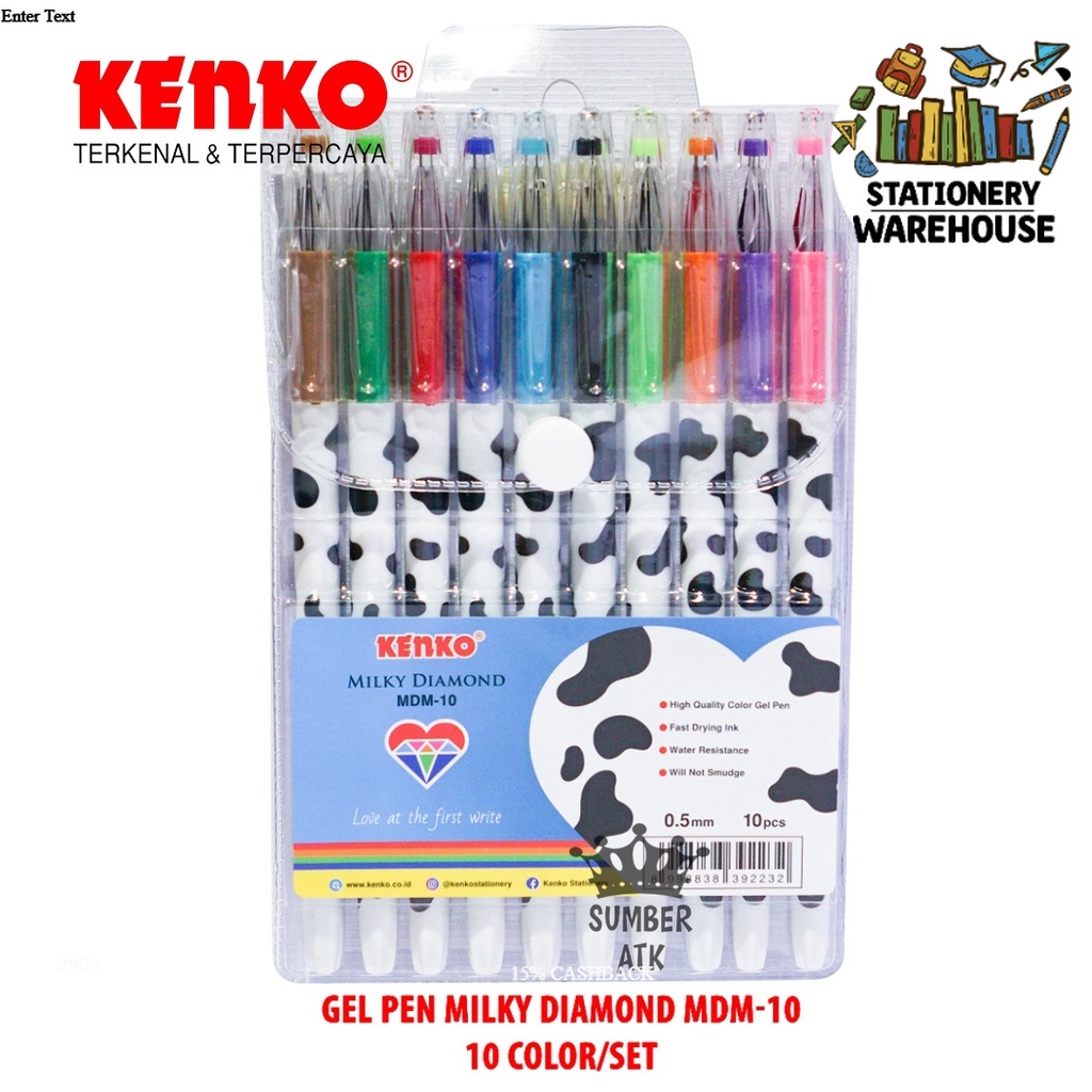 

GEL PEN MILKY DIAMOND MDM-10 10 color 1 Set