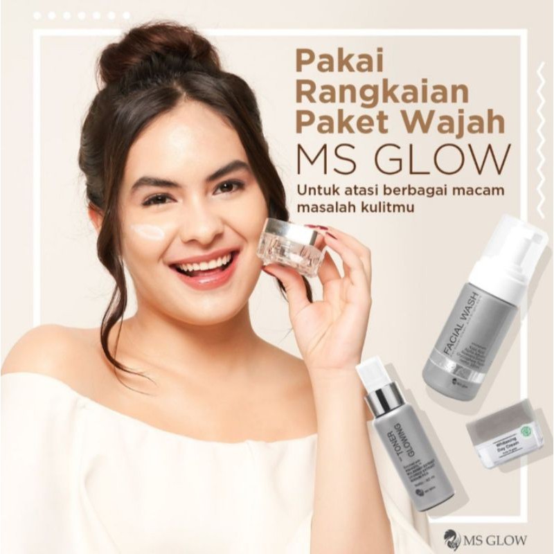 Paket wajah ms glow / paket kecantikan ms glow / skincare ms glow ORI free pouch