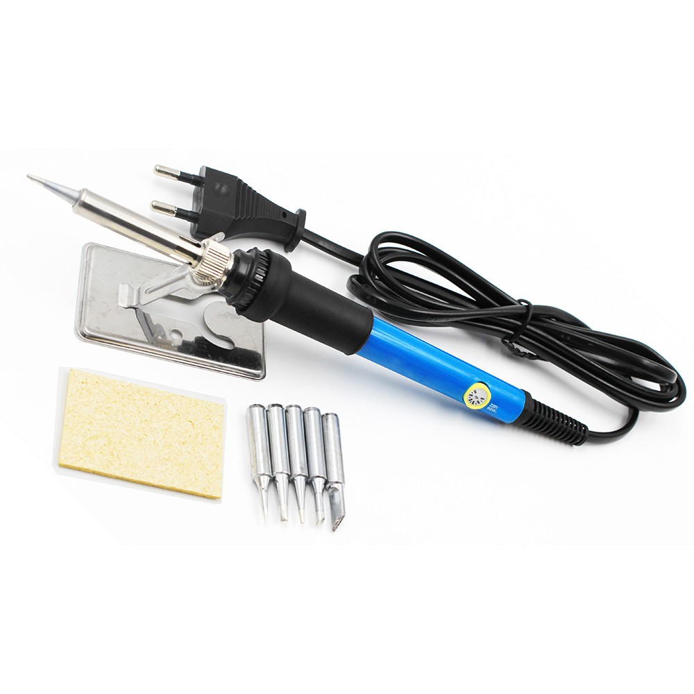 BISA COD  Solder Iron Adjustable Fast Heating Temperature 60W with 5 Tips