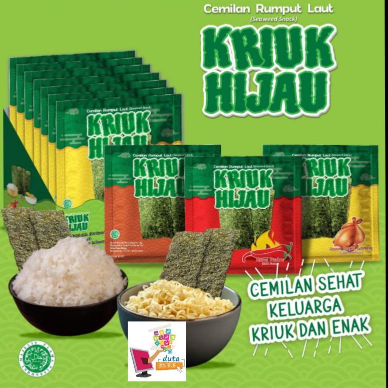 

TREND KEKINIAN Rumput Laut KRIUK HIJAU Halal | 1 box | 12 pcs 2687 ん