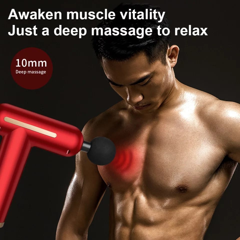 Alat Fitnes Elektrik Massage Fascial Gun Alat Pijat Getar Punggung Otot