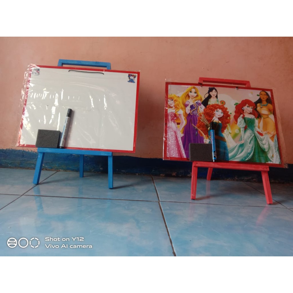 

papana tulis dengan penyangga/papan tulis penyangga anak/papan tulis anak /papan tulis satu set