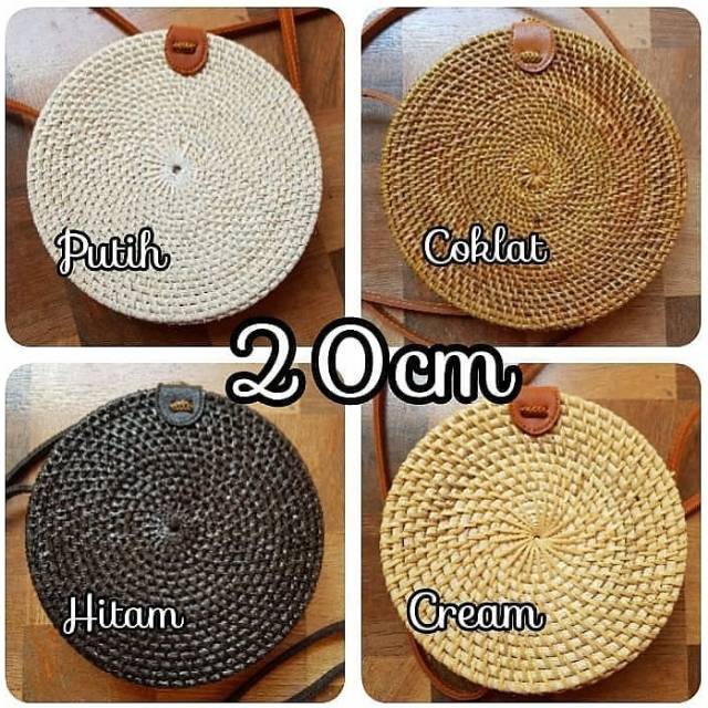 TAS ROTAN BULAT 20CM / TAS SELEMPANG