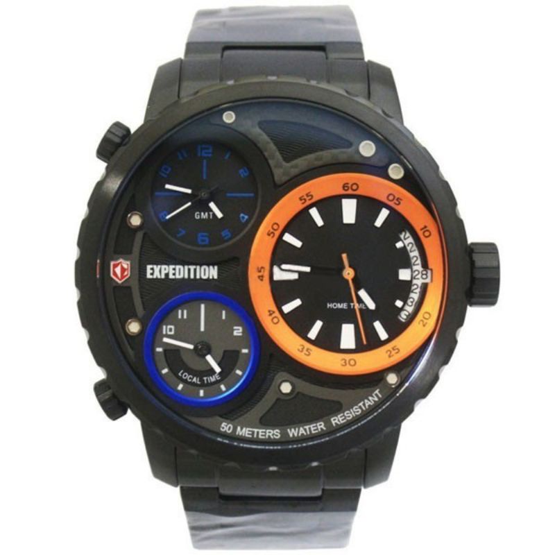 JAM TANGAN PRIA EXPEDITION E6718/E 6718 BLACK LIST ORANGE