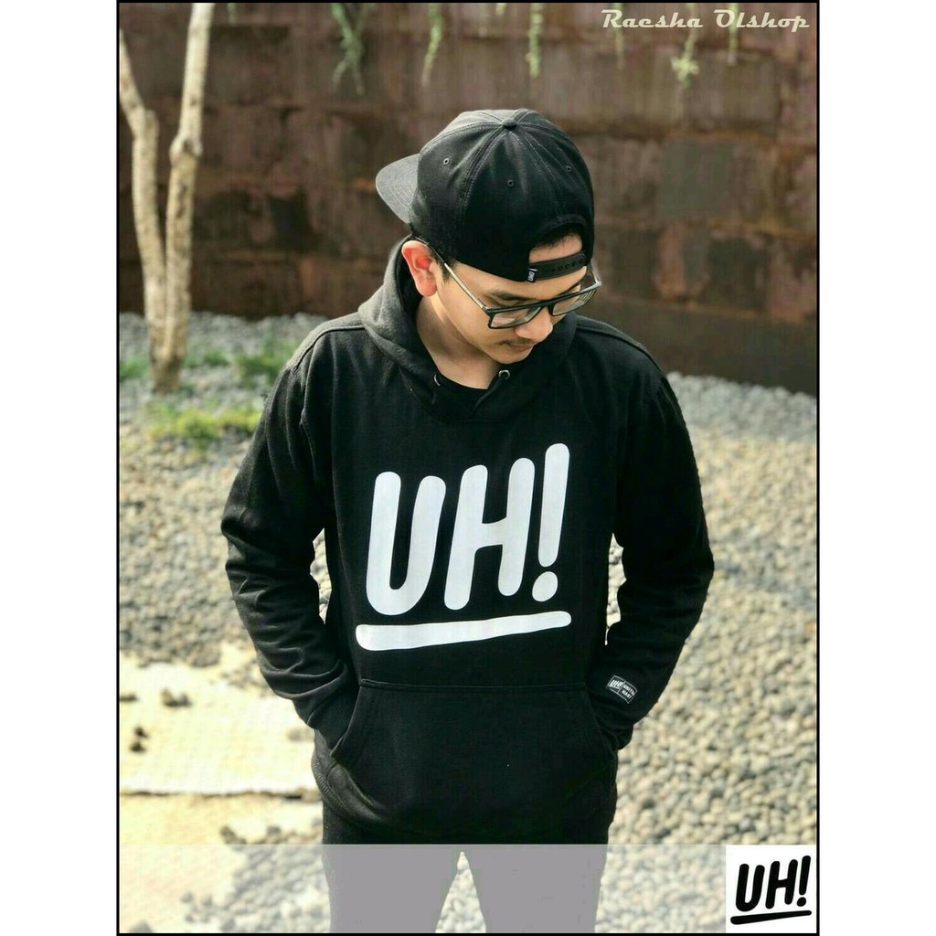 SALE Jaket Hoodie UH! Not Face/Jaket Hoodie BIG SIZE/Jaket HOODIE/Jaket Cowok Hitam/M L XL